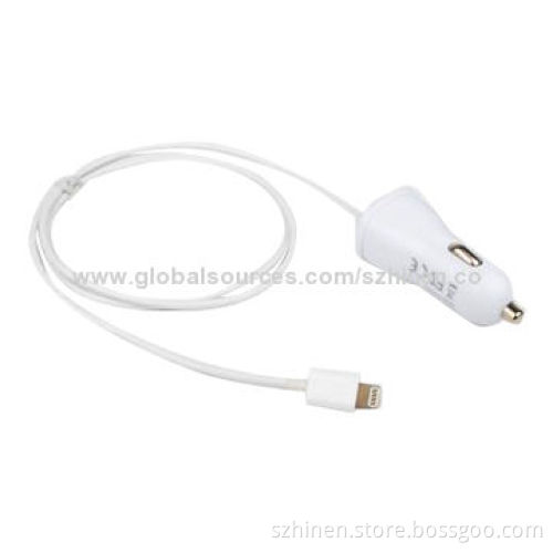 5V/2.1A Output Car Charger with Lightning Connector Output Interface, LED Indicator